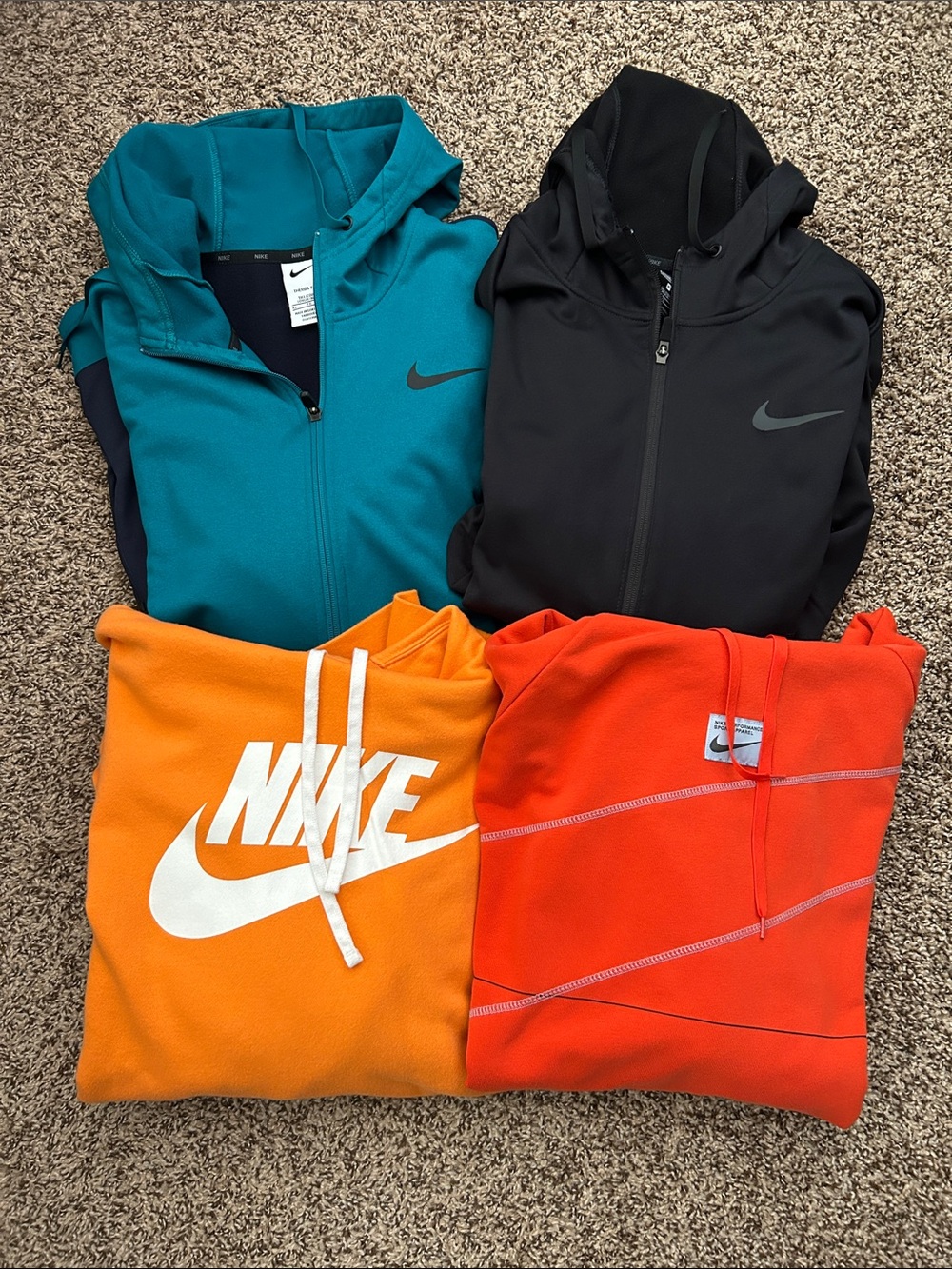 Nike Mens Hoodie Pack - Teal, Black, Orange, Red-Orange